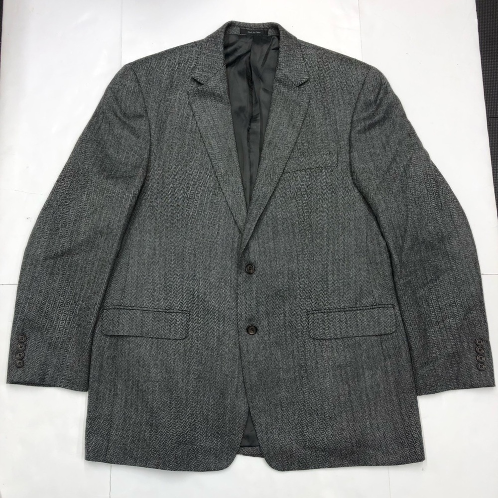 Lauren Ralph Lauren 44L Herringbone Tweed Wool Suit Jacket Blazer Sport Coat